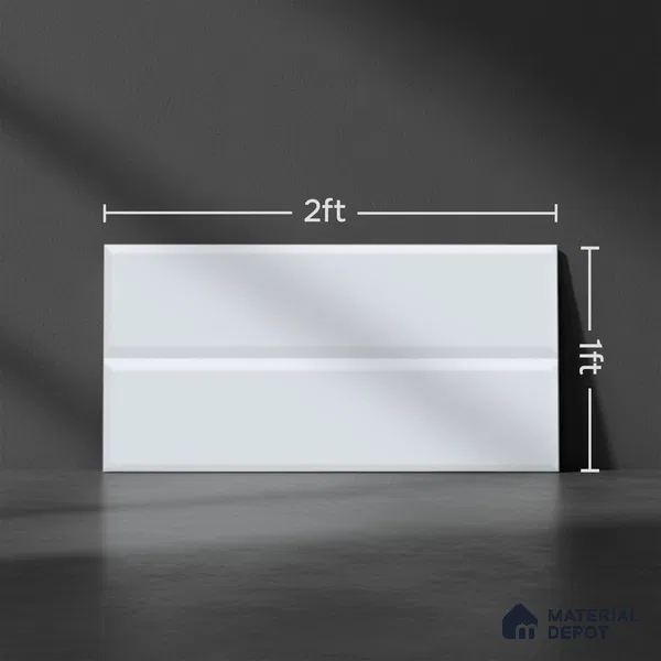 Plain Wall Tile TL 06472 Cloud White 2 ft x 1 ft Glossy Finish Ceramic Tile - 8 mm | Suitable For Kitchen & Bathroom