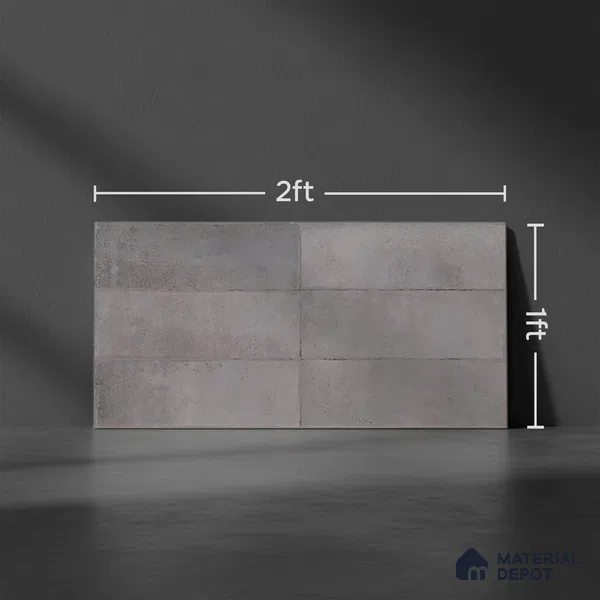 Highlighter Wall Tile TL 06551 B Rostock Grey 2 ft x 1 ft Ceramic Glossy Finish - 8 mm | Suitable for Living Room, Kitchen & Bathroom (Sample)