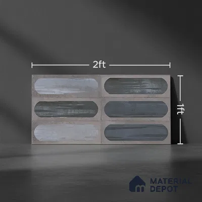 Highlighter Wall Tile TL 06551 G Rostock Grey HL 2 ft x 1 ft Ceramic Glossy Finish - 8 mm | Suitable for Living Room, Kitchen & Bathroom (Sample)