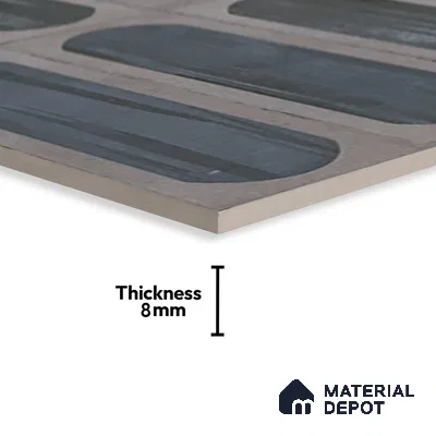 Highlighter Wall Tile TL 06551 G Rostock Grey HL 2 ft x 1 ft Ceramic Glossy Finish - 8 mm | Suitable for Living Room, Kitchen & Bathroom (Sample)