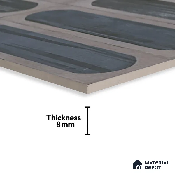Highlighter Wall Tile TL 06551 G Rostock Grey HL 2 ft x 1 ft Ceramic Glossy Finish - 8 mm | Suitable for Living Room, Kitchen & Bathroom (Sample)