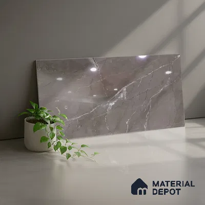 Marble Wall Tile TL 06557 B Etania Nero 2 ft x 1 ft Ceramic Glossy Finish - 8 mm | Suitable for Living Room, Kitchen & Bathroom