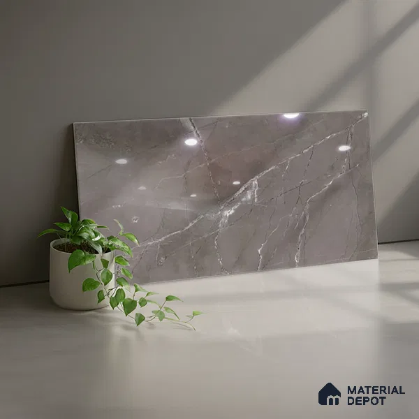 Marble Wall Tile TL 06557 B Etania Nero 2 ft x 1 ft Ceramic Glossy Finish - 8 mm | Suitable for Living Room, Kitchen & Bathroom