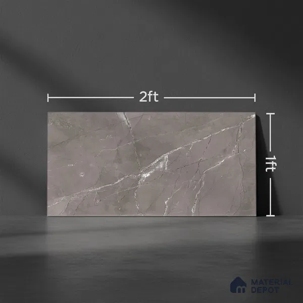 Marble Wall Tile TL 06557 B Etania Nero 2 ft x 1 ft Ceramic Glossy Finish - 8 mm | Suitable for Living Room, Kitchen & Bathroom