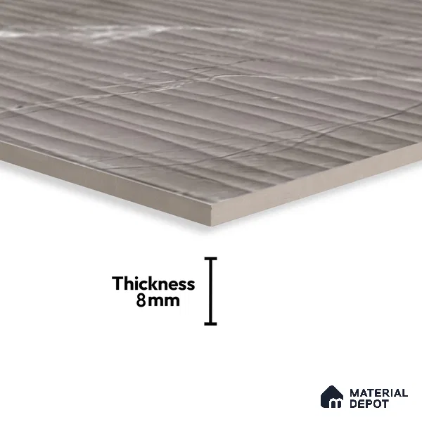 Highlighter Wall Tile TL 06557 C Etania Nero Waves 2 ft x 1 ft Ceramic Glossy Finish - 8 mm | Suitable for Kitchen Backsplash, Bathroom & Basin Accent