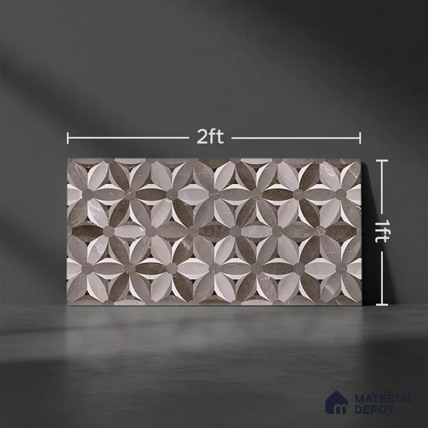 Highlighter Wall Tile TL 06557 Etania Nero HL 2 ft x 1 ft Ceramic Glossy Finish - 8 mm | Suitable for Living Room, Kitchen & Bathroom (Sample)