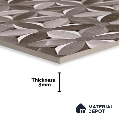 Highlighter Wall Tile TL 06557 Etania Nero HL 2 ft x 1 ft Ceramic Glossy Finish - 8 mm | Suitable for Living Room, Kitchen & Bathroom (Sample)