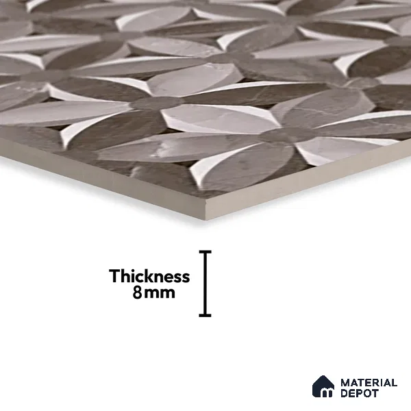 Highlighter Wall Tile TL 06557 Etania Nero HL 2 ft x 1 ft Ceramic Glossy Finish - 8 mm | Suitable for Living Room, Kitchen & Bathroom (Sample)