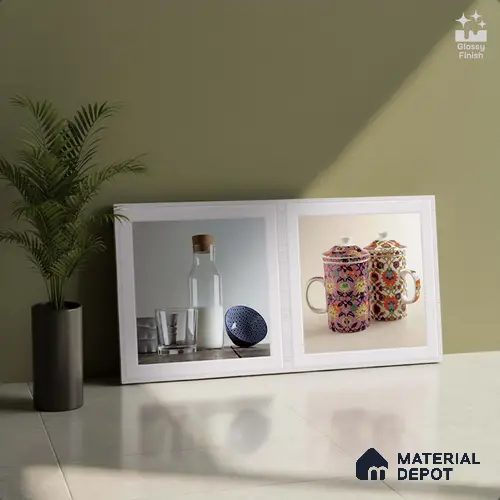 Highlighter Wall Tile TL 06474 C Affil Silver KC 2 ft x 1 ft Ceramic Glossy Finish - 8 mm | Suitable for Living Room, Kitchen & Bathroom