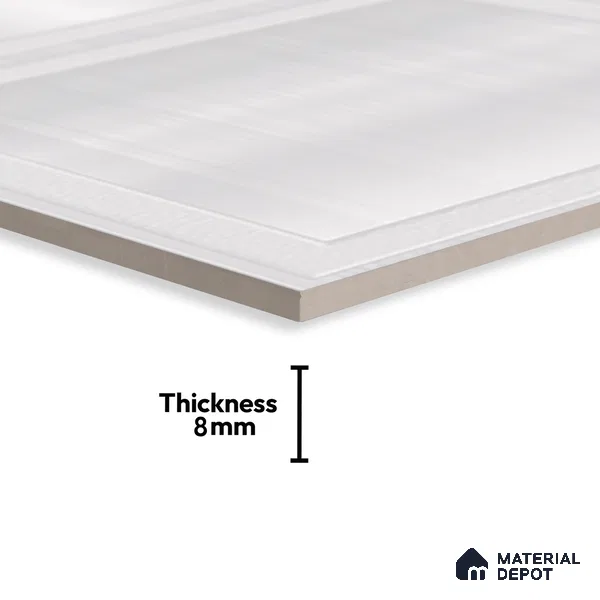 Highlighter Wall Tile TL 06474 Affil Silver 2 ft x 1 ft Ceramic Glossy Finish - 8 mm | Suitable For Kitchen, Bathroom & Accent/Feature Wall
