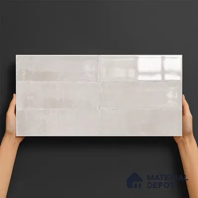 Highlighter Wall Tile TL 06550 B Rostock Blanco 2 ft x 1 ft Ceramic Glue Matte Finish - 8 mm | Suitable for Kitchen & Bathroom (Sample)
