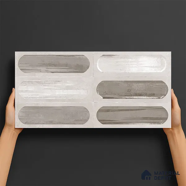 Highlighter Wall Tile TL 06550 G Rostock Blanco HL 2 ft x 1 ft Ceramic Glue Matte Finish - 8 mm | Suitable for Kitchen & Bathroom (Sample)