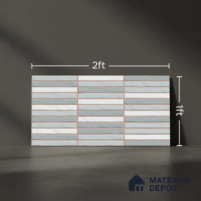 Highlighter Wall Tile TL 06523 B NG Zuliya Aqua HL 2 ft x 1 ft Ceramic Matte Finish - 8 mm | Suitable for Living Room, Kitchen & Bathroom (Sample)