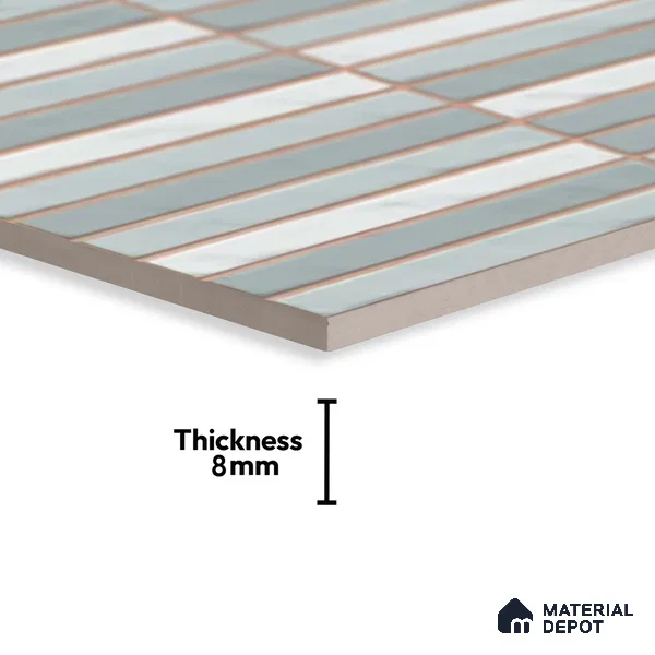 Highlighter Wall Tile TL 06523 B NG Zuliya Aqua HL 2 ft x 1 ft Ceramic Matte Finish - 8 mm | Suitable for Living Room, Kitchen & Bathroom (Sample)