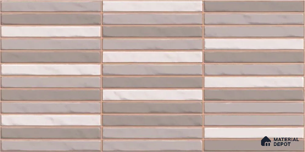 Faux Subway Wall Tile TL 06523 C NG Zuliya Grey HL 2 ft x 1 ft Ceramic Matte Finish - 8 mm | Suitable For Kitchen, Bathroom, Dining Area