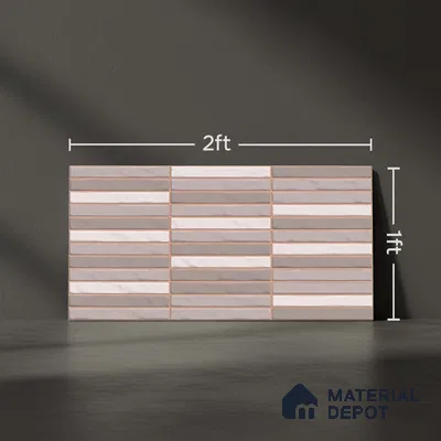 Faux Subway Wall Tile TL 06523 C NG Zuliya Grey HL 2 ft x 1 ft Ceramic Matte Finish - 8 mm | Suitable For Kitchen, Bathroom, Dining Area