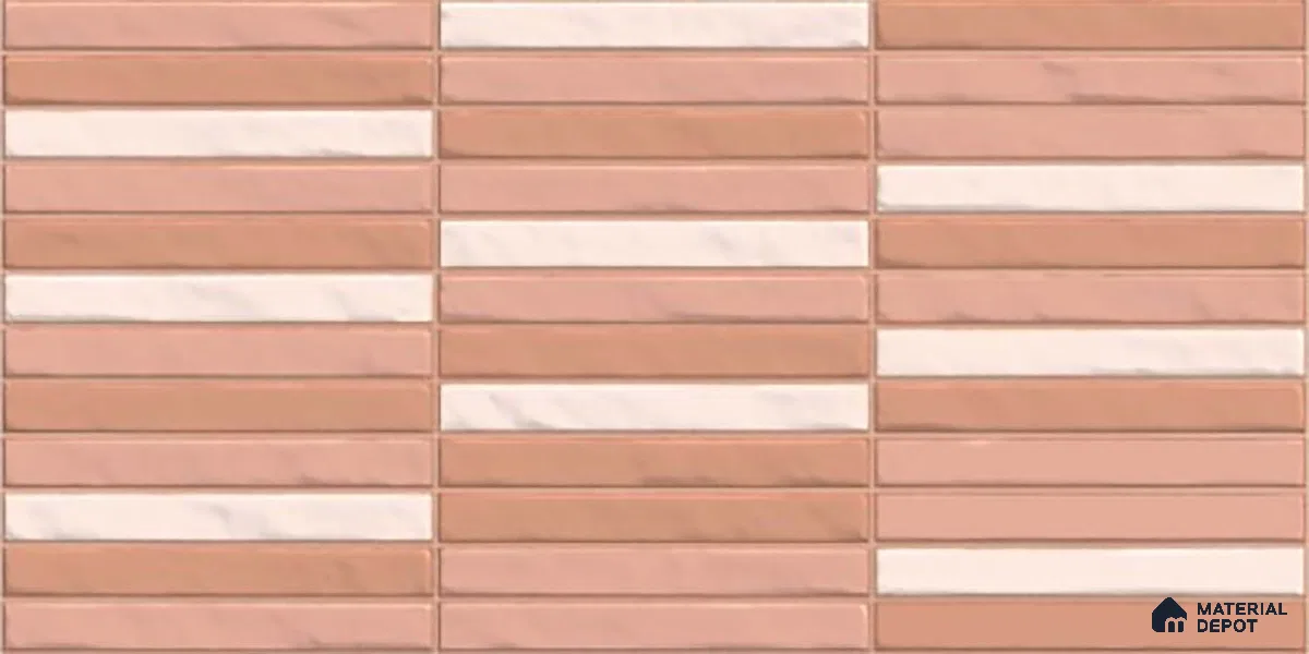 Faux Subway Wall Tile TL 06523 D NG Zuliya Pink HL 2 ft x 1 ft Ceramic Matte Finish - 8 mm | Suitable For Kitchen, Bathroom, Dining Area