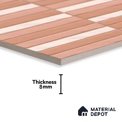 Faux Subway Wall Tile TL 06523 D NG Zuliya Pink HL 2 ft x 1 ft Ceramic Matte Finish - 8 mm | Suitable For Kitchen, Bathroom, Dining Area