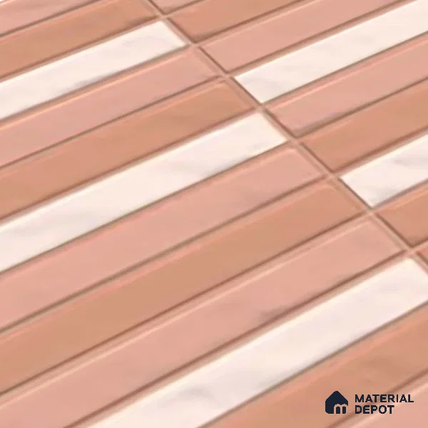 Faux Subway Wall Tile TL 06523 D NG Zuliya Pink HL 2 ft x 1 ft Ceramic Matte Finish - 8 mm | Suitable For Kitchen, Bathroom, Dining Area