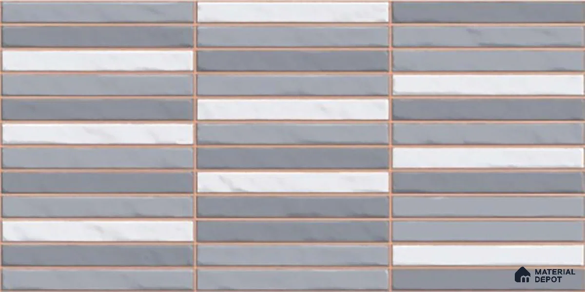 Highlighter Wall Tile TL 06523 NG Zuliya Turkish Blue HL 2 ft x 1 ft Ceramic Matte Finish - 8 mm | Suitable for Living Room, Kitchen & Bathroom