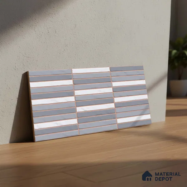 Highlighter Wall Tile TL 06523 NG Zuliya Turkish Blue HL 2 ft x 1 ft Ceramic Matte Finish - 8 mm | Suitable for Living Room, Kitchen & Bathroom
