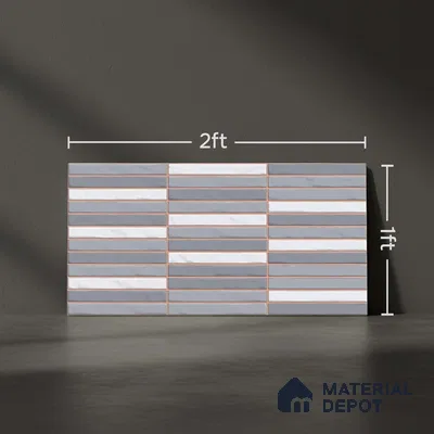 Highlighter Wall Tile TL 06523 NG Zuliya Turkish Blue HL 2 ft x 1 ft Ceramic Matte Finish - 8 mm | Suitable for Living Room, Kitchen & Bathroom