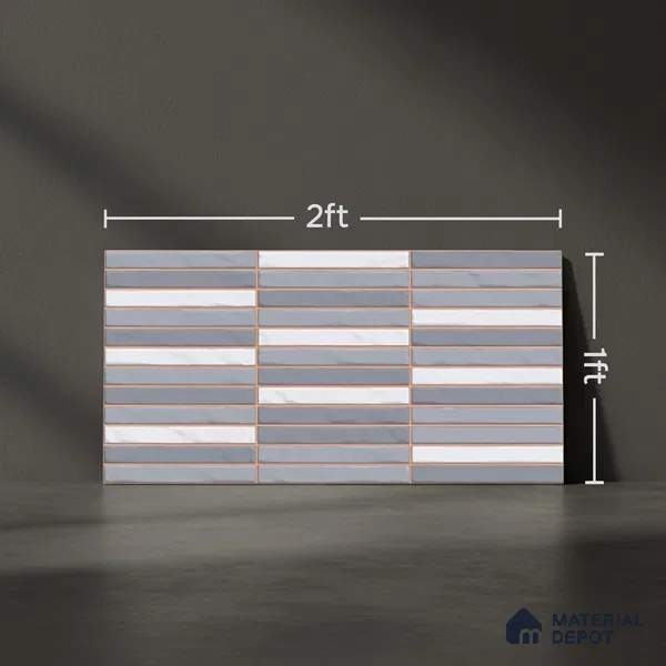 Highlighter Wall Tile TL 06523 NG Zuliya Turkish Blue HL 2 ft x 1 ft Ceramic Matte Finish - 8 mm | Suitable for Living Room, Kitchen & Bathroom