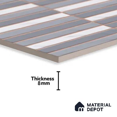 Highlighter Wall Tile TL 06523 NG Zuliya Turkish Blue HL 2 ft x 1 ft Ceramic Matte Finish - 8 mm | Suitable for Living Room, Kitchen & Bathroom