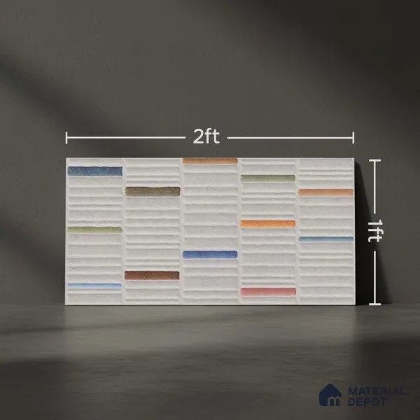 Highlighter Wall Tile TL 06529 B G Machio Gris HL 02 2 ft x 1 ft Ceramic Matte Finish - 8 mm | Suitable for Living Room, Kitchen & Bathroom (Sample)