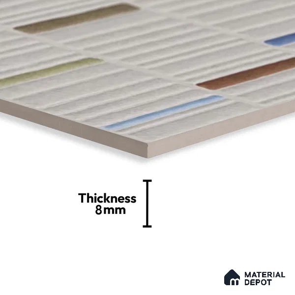 Highlighter Wall Tile TL 06529 B G Machio Gris HL 02 2 ft x 1 ft Ceramic Matte Finish - 8 mm | Suitable for Living Room, Kitchen & Bathroom (Sample)