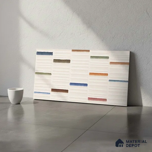 Highlighter Wall Tile TL 06529 E G Machio Beige HL 02 2 ft x 1 ft Ceramic Matte Finish - 8 mm | Suitable for Living Room, Kitchen & Bathroom (Sample)