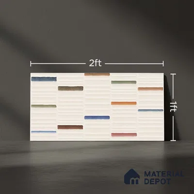 Highlighter Wall Tile TL 06529 E G Machio Beige HL 02 2 ft x 1 ft Ceramic Matte Finish - 8 mm | Suitable for Living Room, Kitchen & Bathroom (Sample)