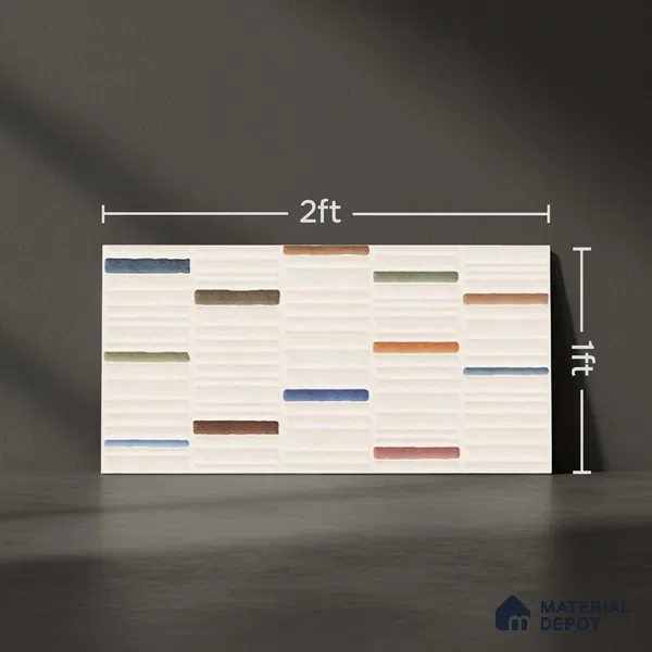 Highlighter Wall Tile TL 06529 E G Machio Beige HL 02 2 ft x 1 ft Ceramic Matte Finish - 8 mm | Suitable for Living Room, Kitchen & Bathroom (Sample)