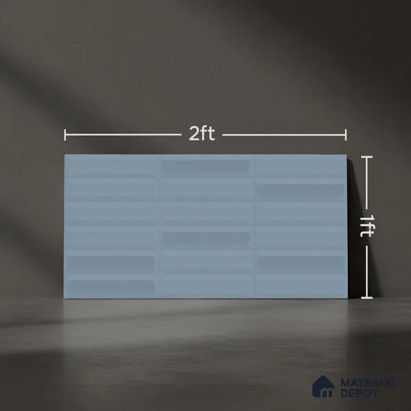 Faux Subway Highlighter Wall Tile TL 06521 B NG Senso Turkish Blue HL 2 ft x 1 ft Ceramic Matte Finish - 8 mm | Suitable for Living Room, Kitchen & Bathroom