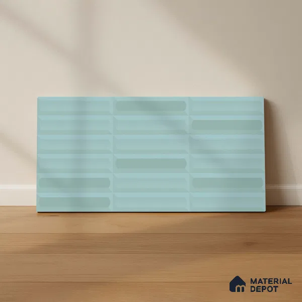 Faux Subway Wall Tile TL 06521 C Senso Aqua 2 ft x 1 ft Ceramic Matte Finish - 8 mm | Suitable For Kitchen Backsplash, Bathroom & Basin Accent