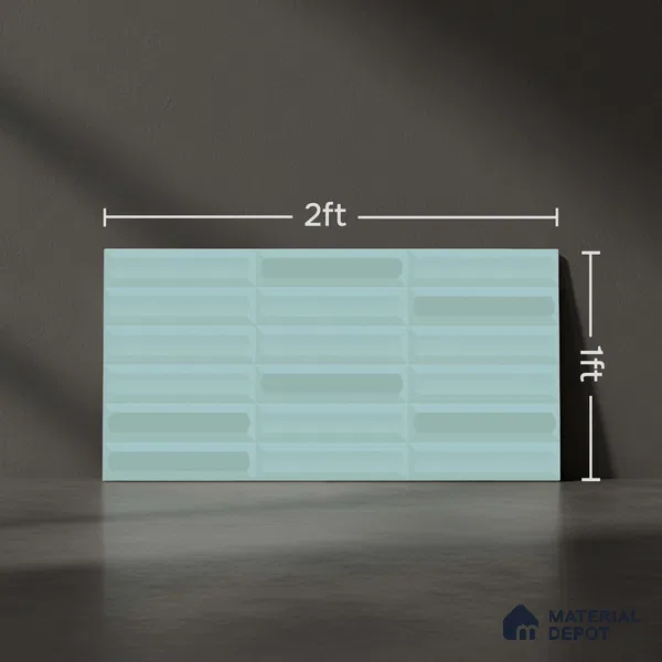 Faux Subway Wall Tile TL 06521 C Senso Aqua 2 ft x 1 ft Ceramic Matte Finish - 8 mm | Suitable For Kitchen Backsplash, Bathroom & Basin Accent