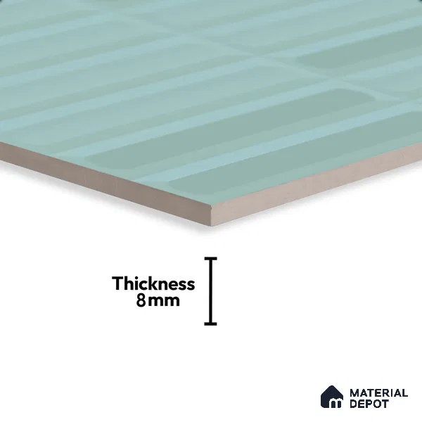 Faux Subway Wall Tile TL 06521 C Senso Aqua 2 ft x 1 ft Ceramic Matte Finish - 8 mm | Suitable For Kitchen Backsplash, Bathroom & Basin Accent