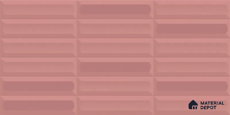 Faux Subway Wall Tile TL 06521 D Senso Pink 2 ft x 1 ft Ceramic Matte Finish - 8 mm | Suitable For Kitchen Backsplash, Bathroom & Basin Accent