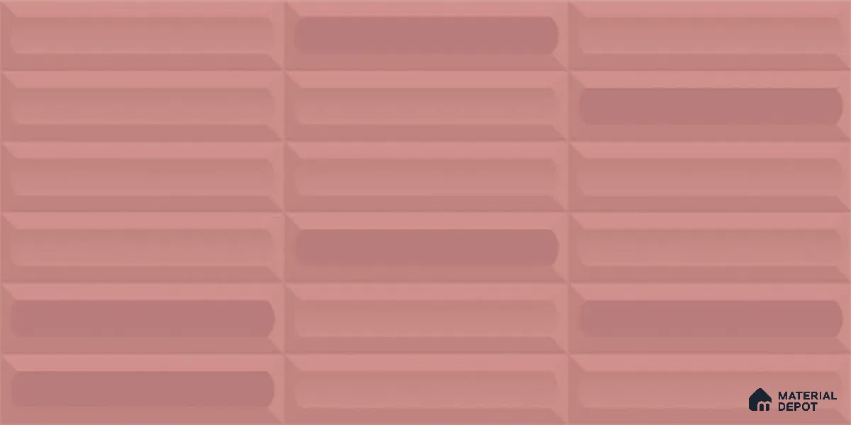 Faux Subway Wall Tile TL 06521 D Senso Pink 2 ft x 1 ft Ceramic Matte Finish - 8 mm | Suitable For Kitchen Backsplash, Bathroom & Basin Accent