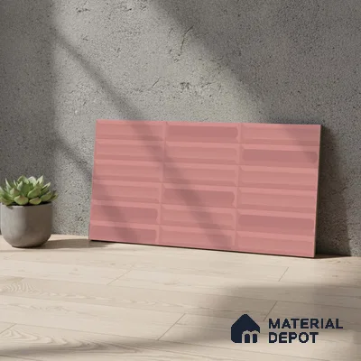 Faux Subway Wall Tile TL 06521 D Senso Pink 2 ft x 1 ft Ceramic Matte Finish - 8 mm | Suitable For Kitchen Backsplash, Bathroom & Basin Accent