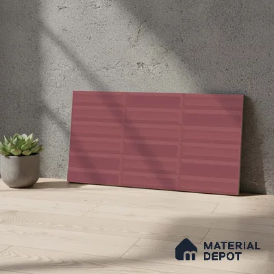 Faux Subway Highlighter Wall Tile TL 06521 E NG Senso Magenta HL 2 ft x 1 ft Ceramic Matte Finish - 8 mm | Suitable for Living Room, Kitchen & Bathroom