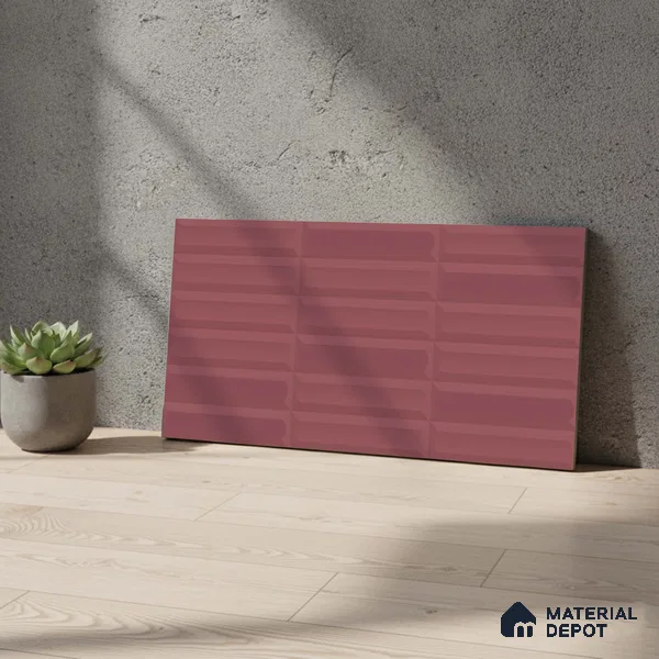 Faux Subway Highlighter Wall Tile TL 06521 E NG Senso Magenta HL 2 ft x 1 ft Ceramic Matte Finish - 8 mm | Suitable for Living Room, Kitchen & Bathroom