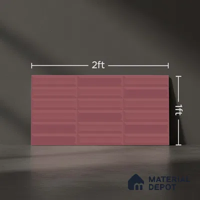Faux Subway Highlighter Wall Tile TL 06521 E NG Senso Magenta HL 2 ft x 1 ft Ceramic Matte Finish - 8 mm | Suitable for Living Room, Kitchen & Bathroom