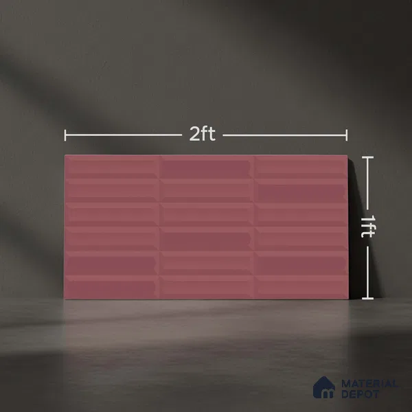 Faux Subway Highlighter Wall Tile TL 06521 E NG Senso Magenta HL 2 ft x 1 ft Ceramic Matte Finish - 8 mm | Suitable for Living Room, Kitchen & Bathroom