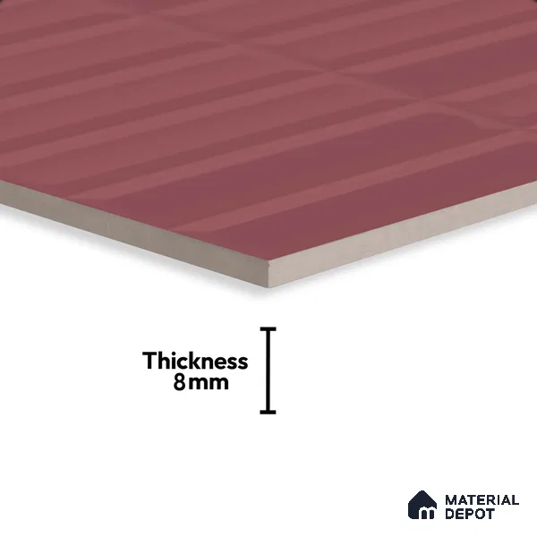 Faux Subway Highlighter Wall Tile TL 06521 E NG Senso Magenta HL 2 ft x 1 ft Ceramic Matte Finish - 8 mm | Suitable for Living Room, Kitchen & Bathroom