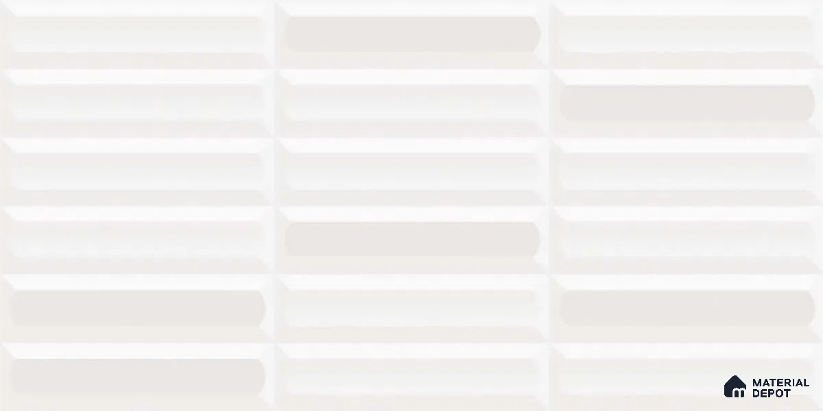 Faux Subway Highlighter Wall Tile TL 06521 F NG Senso White HL 2 ft x 1 ft Ceramic Matte Finish - 8 mm | Suitable for Living Room, Kitchen & Bathroom