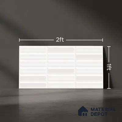 Faux Subway Highlighter Wall Tile TL 06521 F NG Senso White HL 2 ft x 1 ft Ceramic Matte Finish - 8 mm | Suitable for Living Room, Kitchen & Bathroom