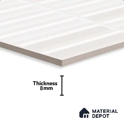 Faux Subway Highlighter Wall Tile TL 06521 F NG Senso White HL 2 ft x 1 ft Ceramic Matte Finish - 8 mm | Suitable for Living Room, Kitchen & Bathroom