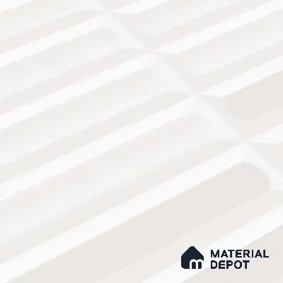 Faux Subway Highlighter Wall Tile TL 06521 F NG Senso White HL 2 ft x 1 ft Ceramic Matte Finish - 8 mm | Suitable for Living Room, Kitchen & Bathroom