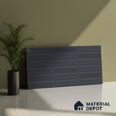 Faux Subway Wall Tile TL 06521 G Senso Black 2 ft x 1 ft Ceramic Matte Finish - 8 mm | Suitable For Kitchen Backsplash, Bathroom & Basin Accent